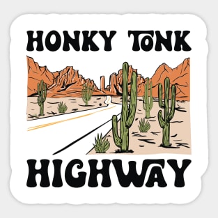 Vintage Honky Tonk Highway Southern Western Sticker